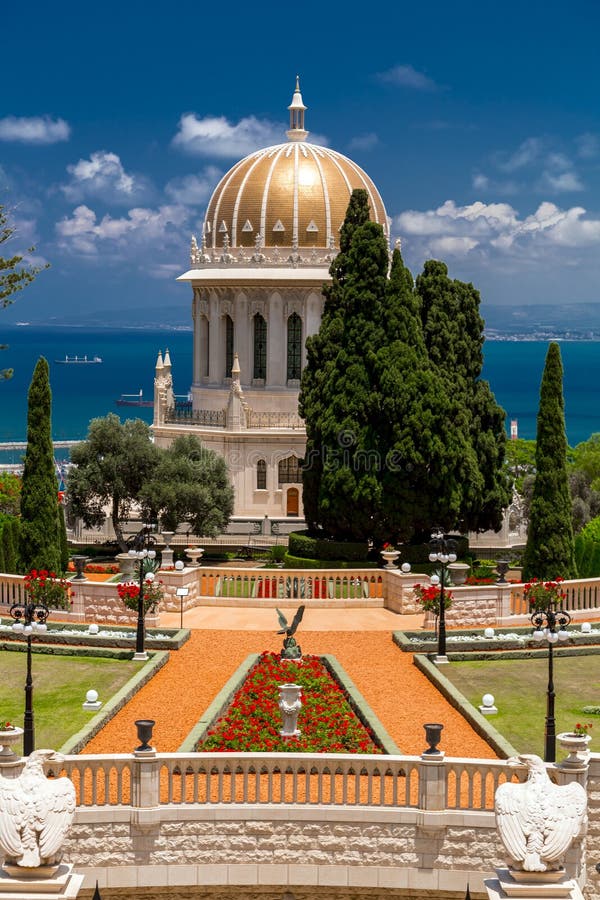 Giardini di Bahai, Haifa, Israele fotografie stock