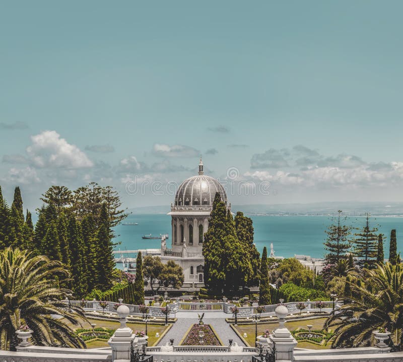 Giardini di Bahai, Haifa, Israele fotografia stock