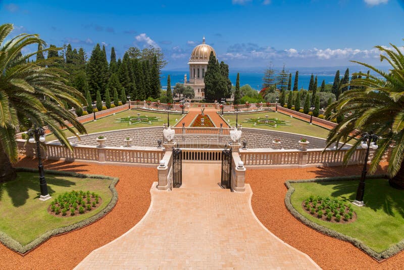 Giardini di Bahai, Haifa, Israele fotografie stock libere da diritti