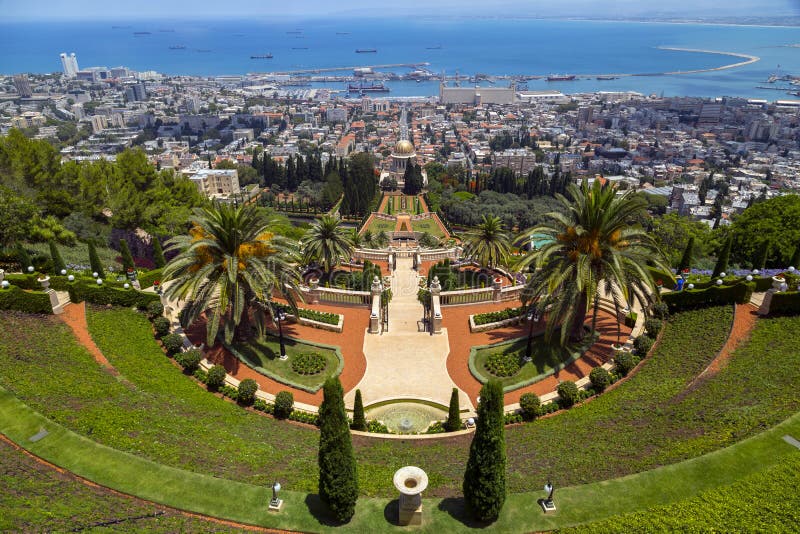 Giardini di Bahai, Haifa, Israele fotografia stock