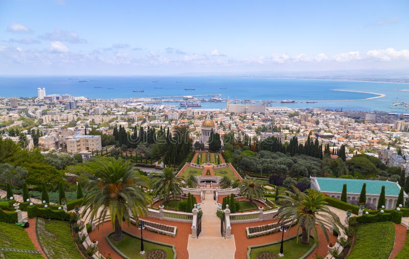 Giardini di Bahai, Haifa, Israele fotografia stock libera da diritti