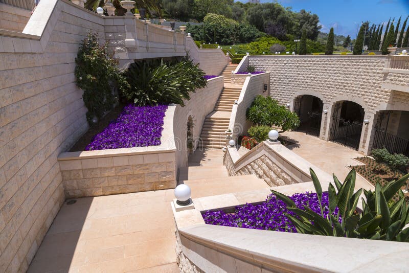 Giardini Bahá’í, Haifa, Israele immagine stock libera da diritti