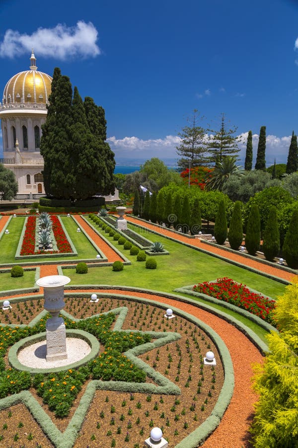 Giardini di Bahai, Haifa, Israele fotografia stock libera da diritti