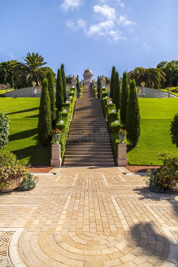 Giardini Bahá’í, Haifa, Israele immagine stock libera da diritti