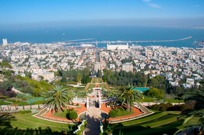 Giardini Bahá'í. Haifa. Israele immagini stock