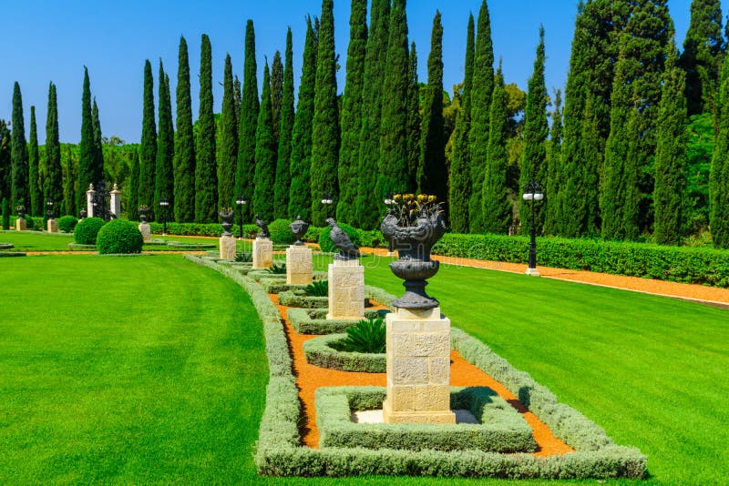 Giardini Bahá’í, ad Akko fotografie stock libere da diritti