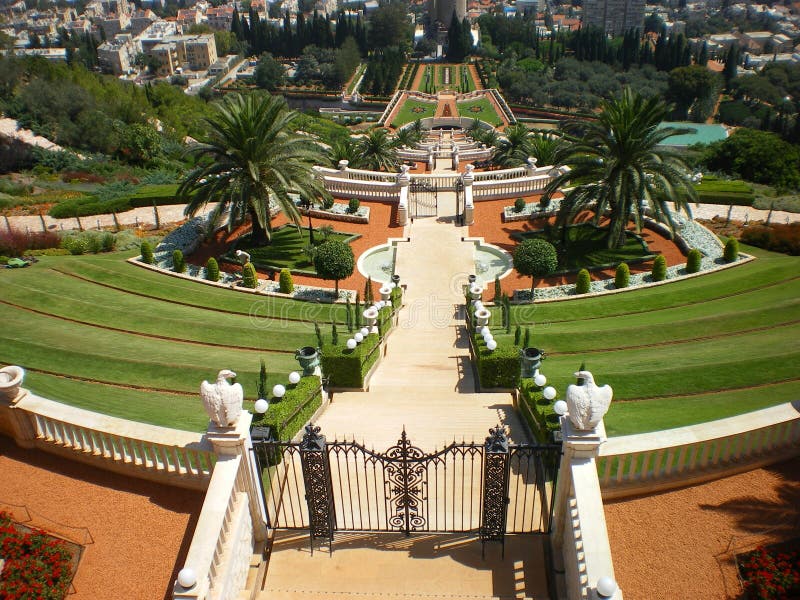 Haifa città Giardini Bahá'í Israele immagini stock libere da diritti