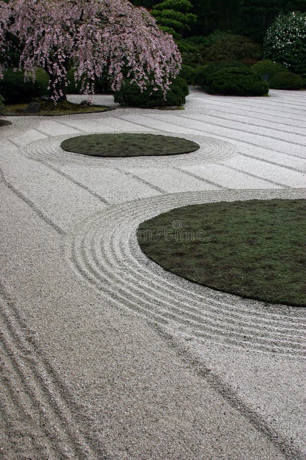 Feature in a gravel garden at the Japanese Gardens in Portland, Oregon. Feature in a gravel garden at the Japanese Gardens in Portland, Oregon