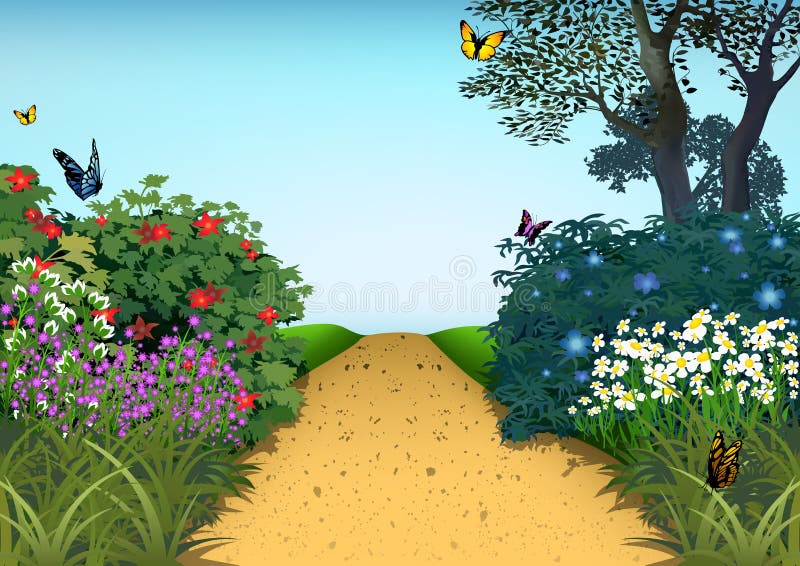 Giardino di estate royalty illustrazione gratis Giardino di estate royalty illustrazione gratis