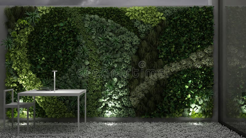 Giardino verticale, interior design illustrazione di stock