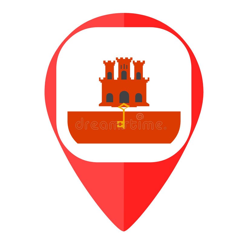 Gibraltar pin marker pointer locator flag royalty free illustration