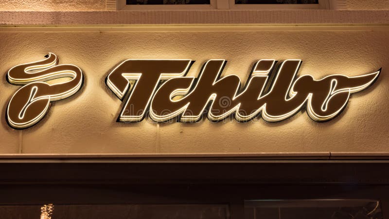 Tchibo Logo On A Shop. Tchibo Is A German Chain Of Coffee Retailers And ...