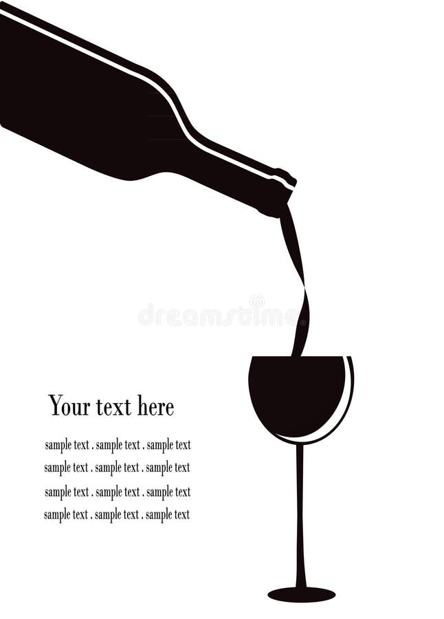 Pouring wine from a bottle to a glass vector design. Pouring wine from a bottle to a glass vector design