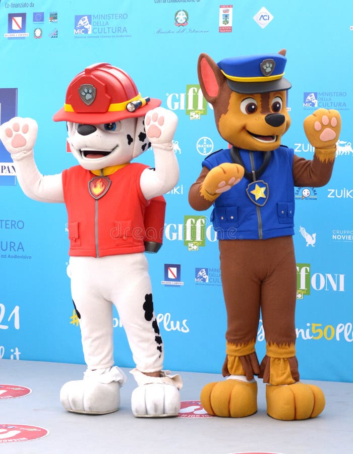 Chase & of Movie ` Paw Patrol ` at Giffoni Festival 50 Plus Editorial - Image of marshall, chase: