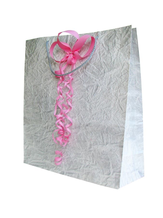 Gift bag with a bow stock photo. Image of birthday, fashion 9134894
