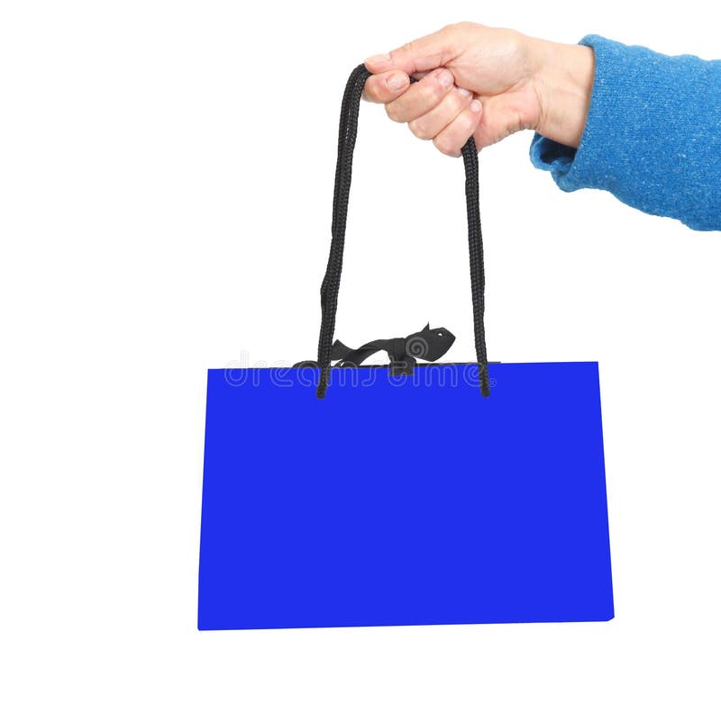 Gift bag in dark blue stock photo. Image of glamour, anniversary 28844816