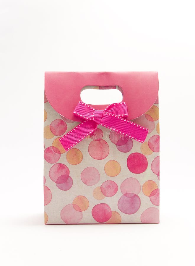 Gift bag with red bow stock image. Image of present, loop 12323159