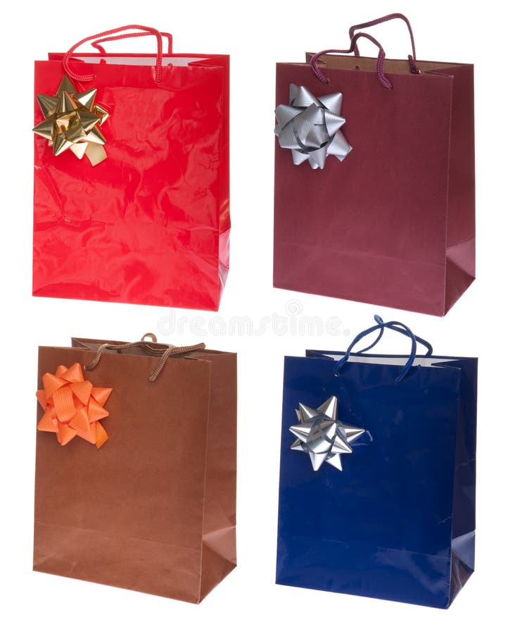 Gift bags stock photo. Image of celebration, handle, brown 16849002