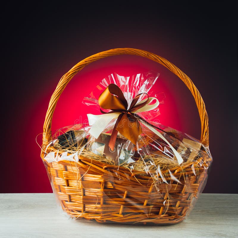 Gift Basket on Purple Background Stock Photo Image of mothers