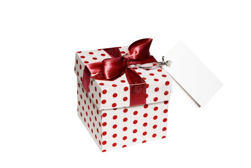 Gift Box With A Blank White Card Ready For Your Message