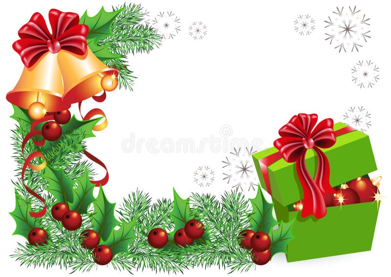 Gift Box, Bells with Red Bows Stock Vector Illustration of luxury
