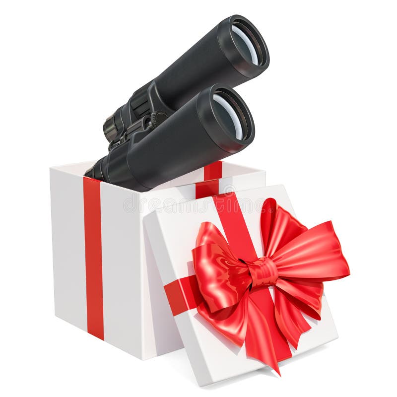 Binoculars, 3D rendering stock illustration. Illustration of black