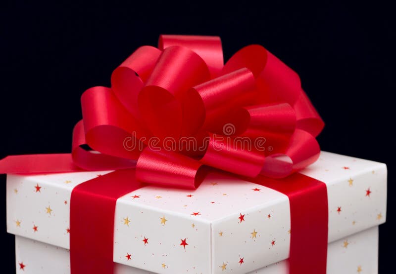 Gift box on black royalty free stock photo