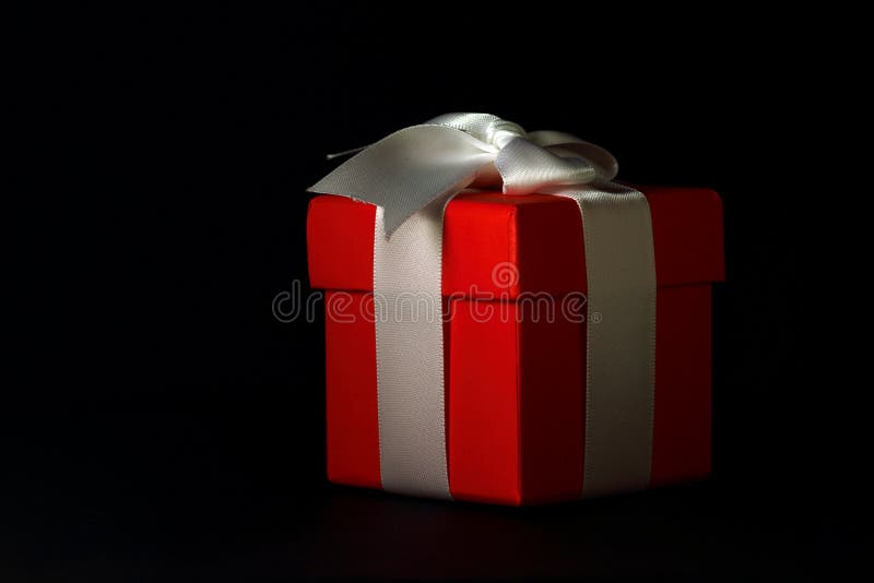 Gift Box On Black Background Stock Photo Image of space, background