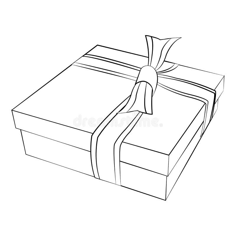 Gift box stock vector. Illustration of outline, advent - 51725363