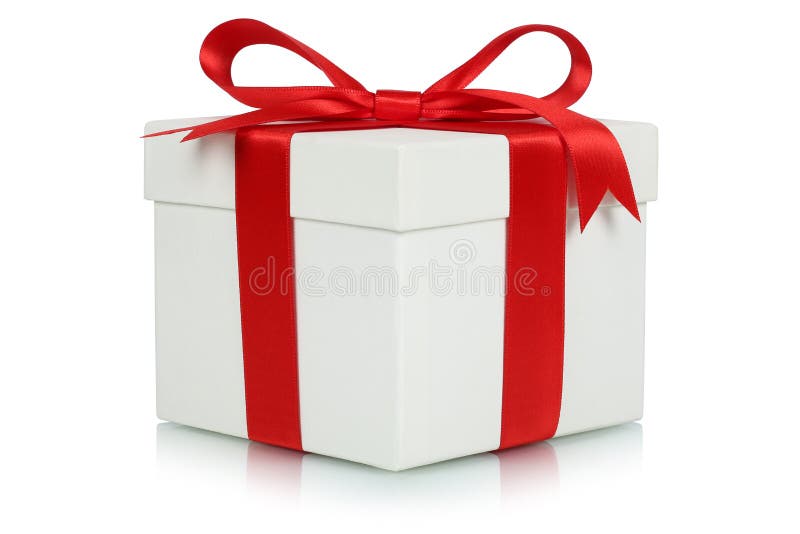 Gift box with bow for gifts on Christmas, birthday or Valentines