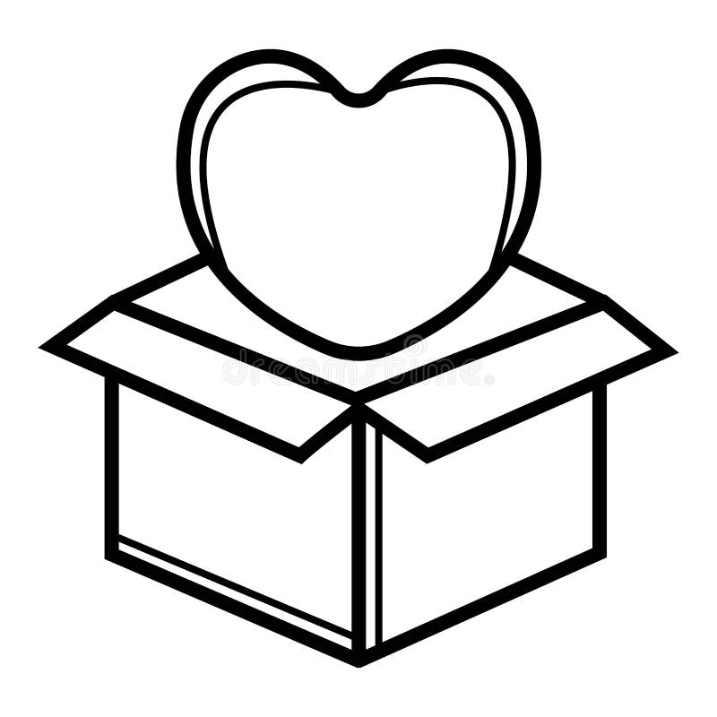 Gift box with a bow and heart icon royalty free illustration Gift box with a bow and heart icon royalty free illustration