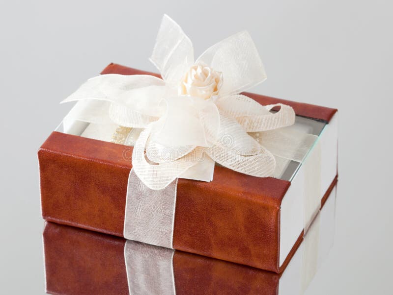 The Gift Box with a Brown Cover Stock Image Image of brilliant, form 38254499