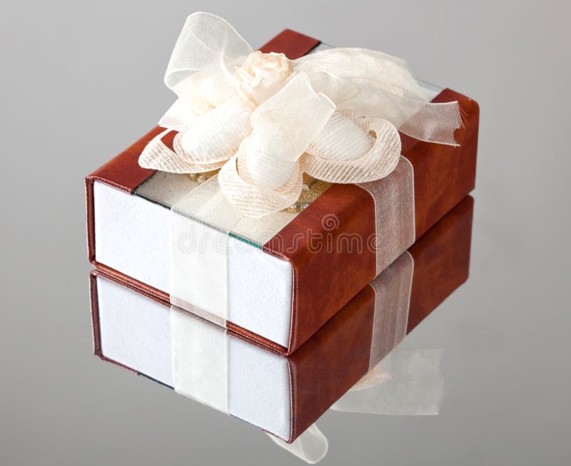 The Gift Box with a Brown Cover Stock Image Image of elegance, delivery 38255087