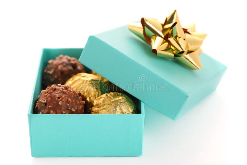 Gift box with chocolate truffle