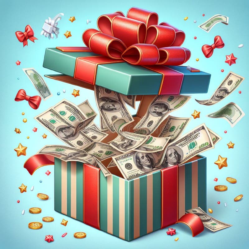 Gift box and coins stock image. Image of cadeau, promo 299298733