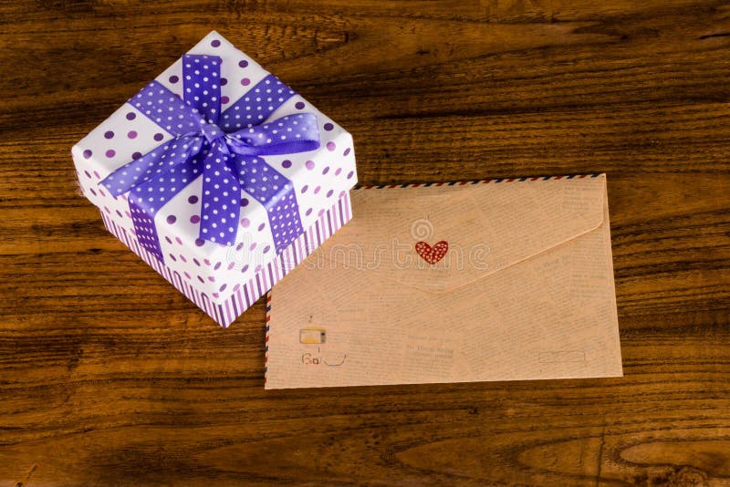 Gift box and envelope stock photo. Image of greeting 43326528