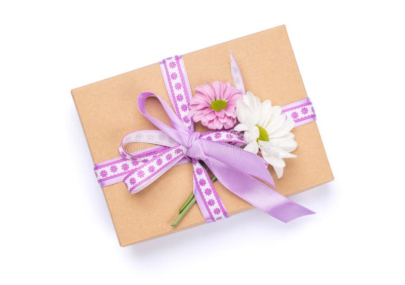 Gift Box with Flowers Decor Stock Photo Image of flowers, colorful