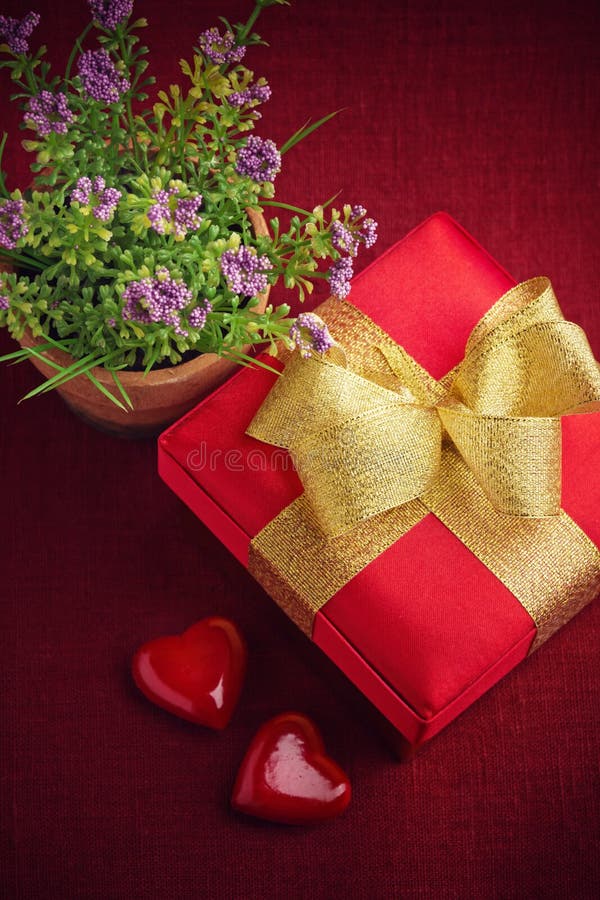 Gift Box, Flowers and Hearts Stock Photo Image of wedding, pair 28755148
