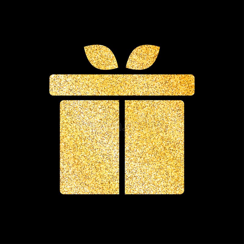 Gift Box of Glitter Golden Background Stock Vector - Illustration of