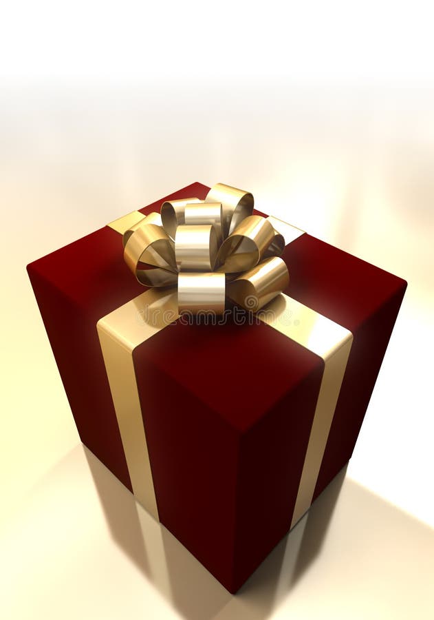Gift box with gold ribbon