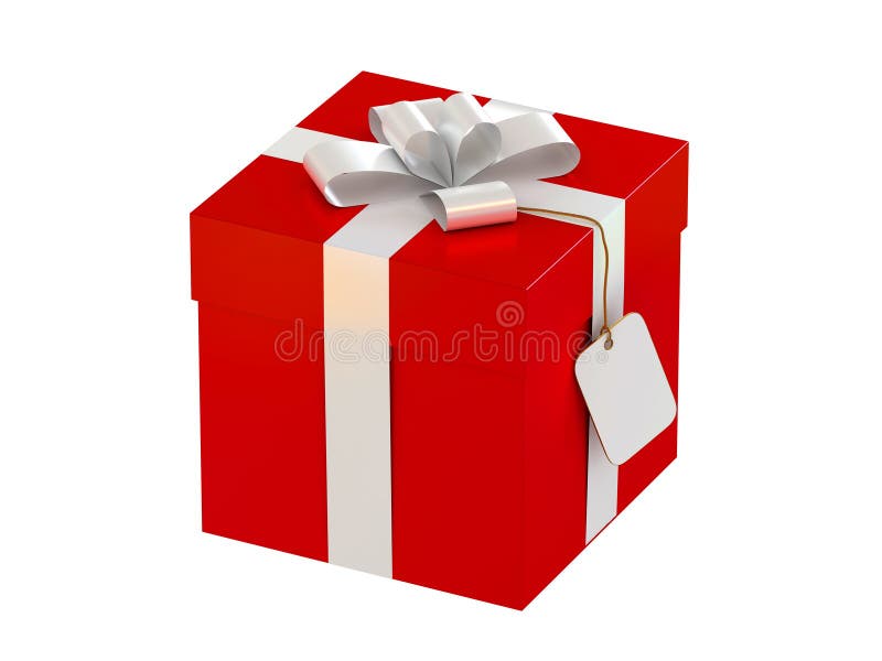 Gift box with a label