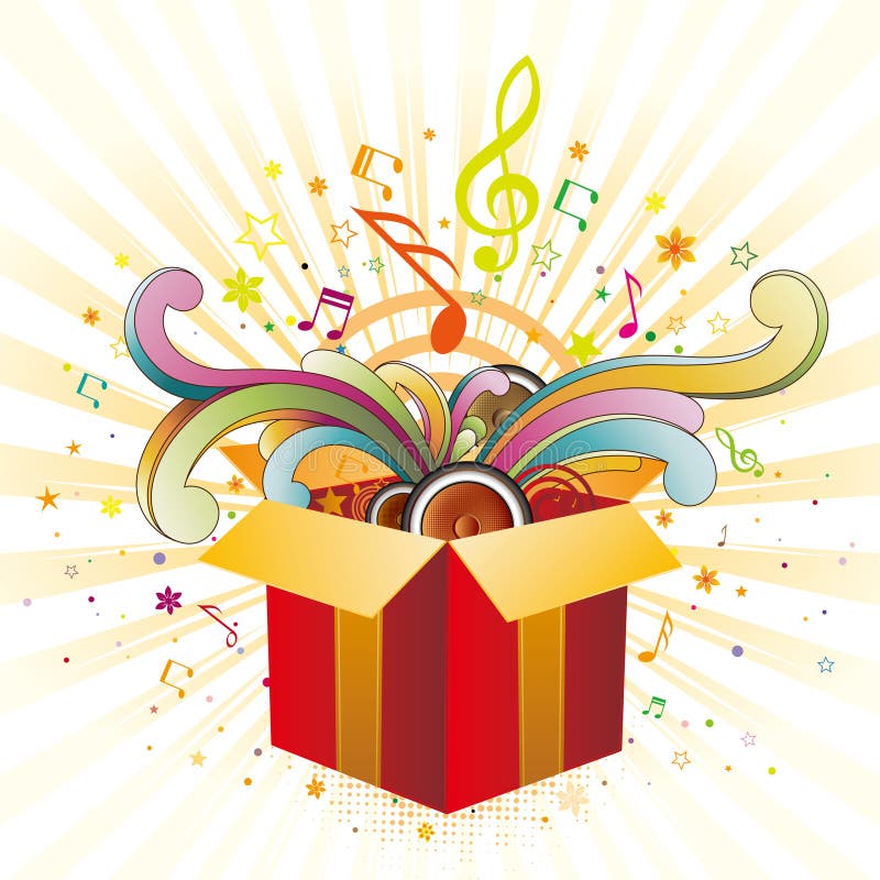 gift box and music