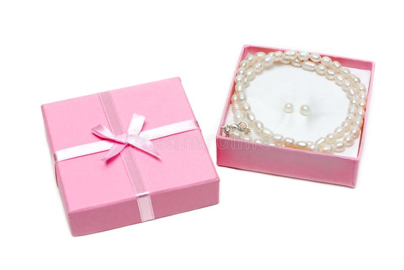 Gift box with necklace from pearl