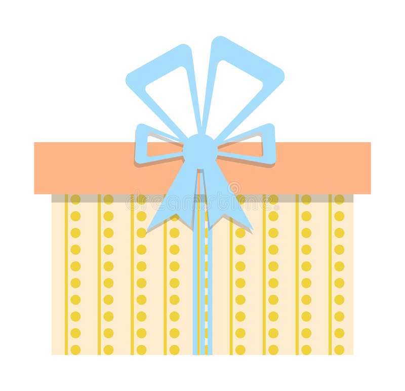 Gift in Box with Pastel Wrapping Paper with Elegant Pattern Stock