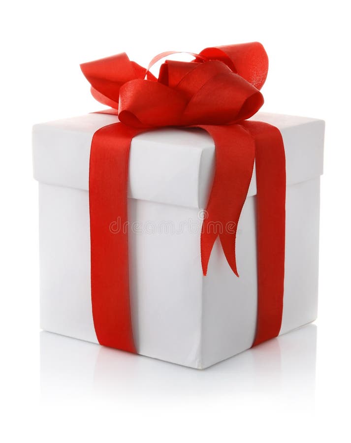 Gift box with red bow