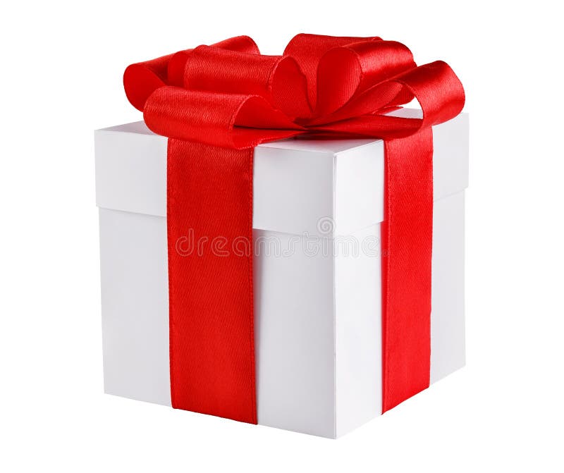 Gift box with red bow stock image. Image of closeup, package 62042879