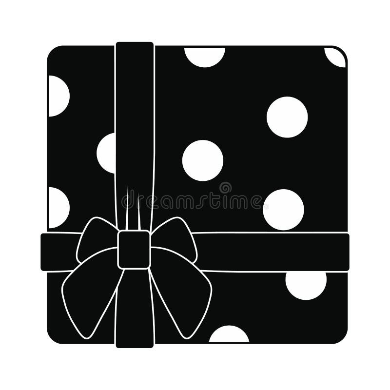 Gift box with ribbon icon stock vector. Illustration of date 79573736
