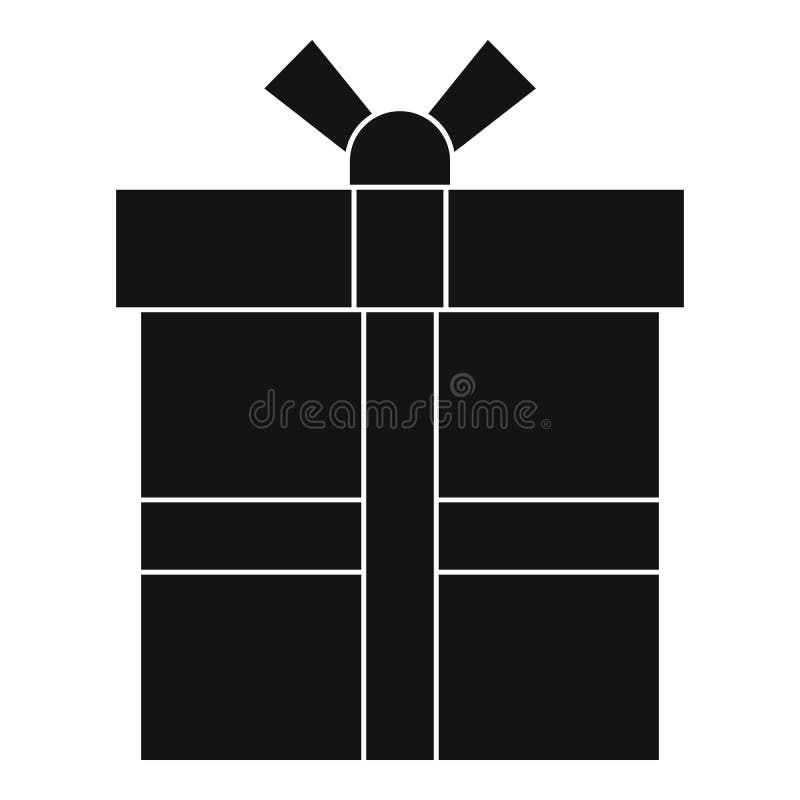 Gift Box with Ribbon Icon, Simple Style Stock Vector Illustration of