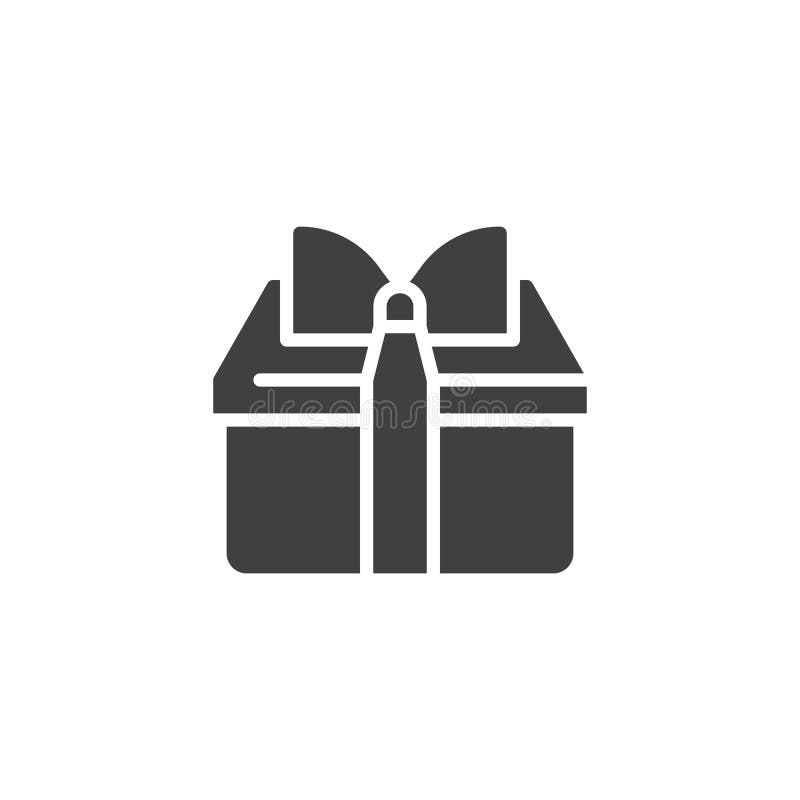 Gift Box with Ribbon Line Icon, Outline Vector Sign, Linear Style