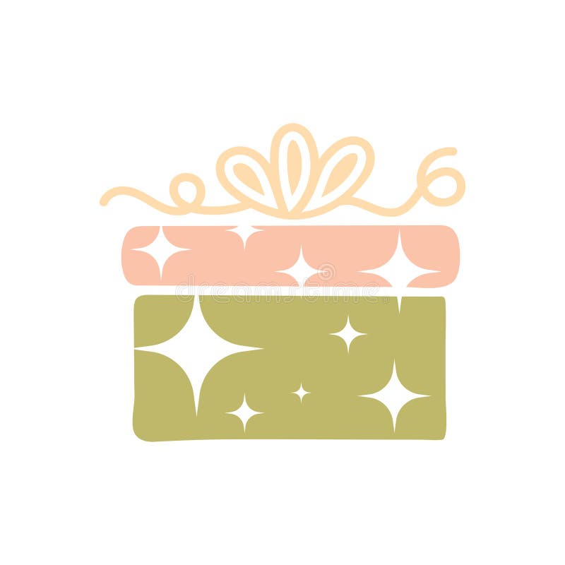 Gift Box Set, Gift Illustrations, Colorful Silhouettes with Bows and